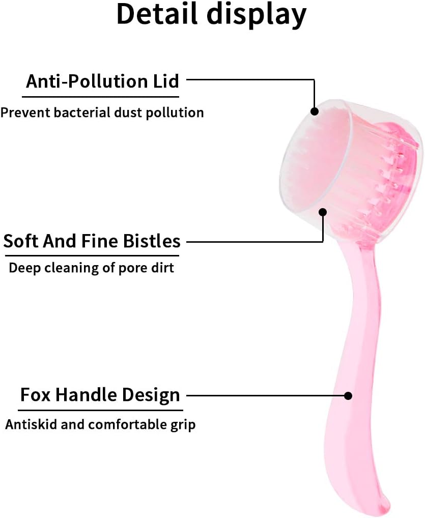 4 Colors Facial Cleansing Brush, Beomeen Face Scrubber Exfoliating Brush Face Wash Scrub Exfoliator for Skin Care, Makeup Removal (Blue, Pink, Purple, Clear)