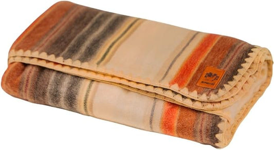 Alpaca Wool Blanket – Twin Size, 75 x 38 Inches – Warm & Lightweight – Couch, Bed, or Outdoor Blanket – Light Brown