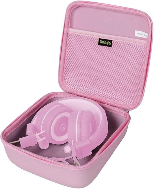 Adada Hard Travel Case for noot Products K11/Elecder i37 Kids Headphones(Only Case) (Pink)