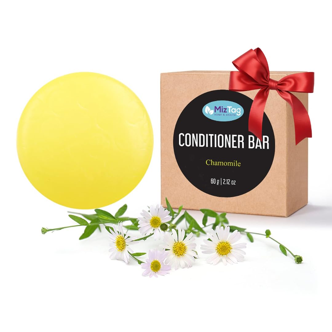 Miztag Home & Health Conditioner Bar - Solid Natural Soap for Hair - Vegan Zero Waste Packaging - Chamomile Scent - Eco-Friendly Gift for Women