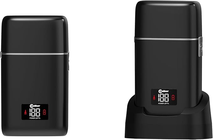 Caliber Moab Triple Foil Shaver for Men, Electric Metal Foil Razor Shaver with Digital Display for Close Shaves, Waterproof and Cordless Travel Facial Hair Groomer, Portable and USB Rechargeable