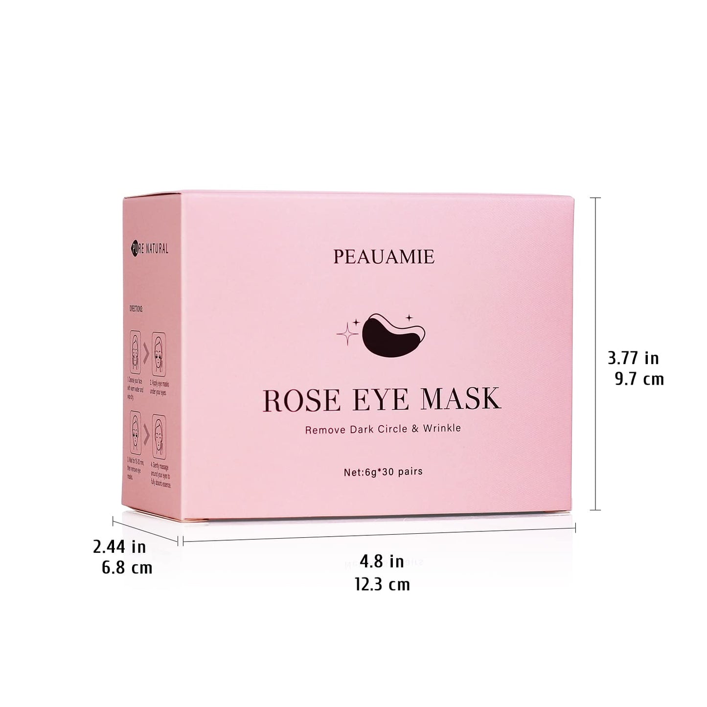 PEAUAMIE Under Eye Patchs Rose Eye Mask for Dark Circles and Puffiness Wrinkle Eye Bags 30 Pairs