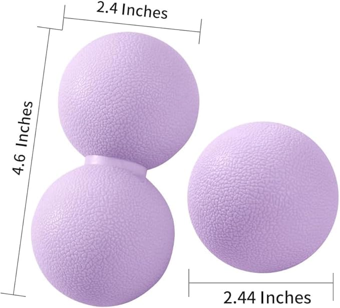 2 PCS Peanut Massage Ball Roller, Double Lacrosse Ball, Acupoint Myofascial Release, Muscle Knot Relaxer Trigger Point for Physical Therapy, Occipital, Back Knot, Psoas Muscle Release Tool (Purple)