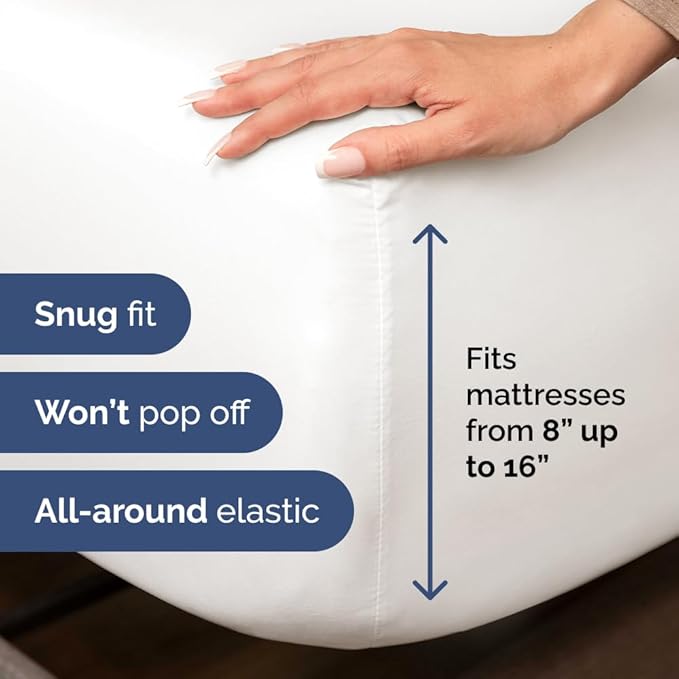 Bulk Case Pack of 16 Sheet Sets - (16) Complete Full Size Sheet Sets with Deep Pockets - Wholesale Bulk Bedding for Hotels, Spas & Airbnbs - Breathable, Cooling & Wrinkle Free - (Full, Antique White)