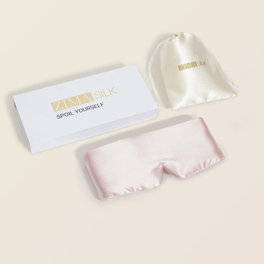 ZIMASILK 100% 22 Momme Mulberry Silk Sleep Mask - Full Silk Filled, Ultra-Soft & Breathable, Face-Hugging Blackout Eye Cover for Sleeping (Pink)