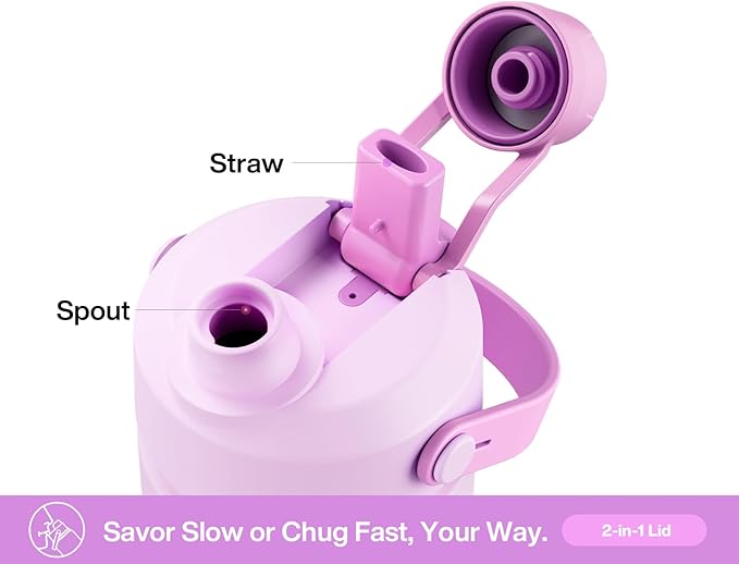 26 oz Insulated Water Bottle with 2-in-1 Straw and Spout Lid, Keep Cold 24H, Leak-Proof, Fits in Car Cup Holder, Stainless Steel Water Bottle for Sports, Travel, and School (Starlight Cascade)