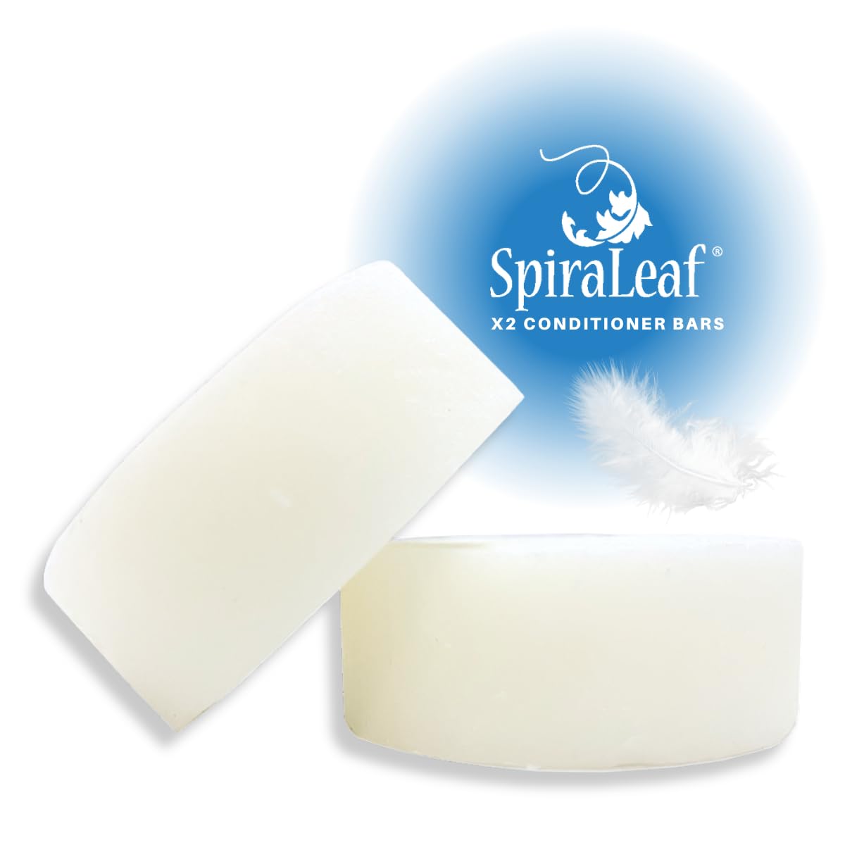 Spiraleaf Solid Conditioner Bars x2 – UNSCENTED Conditioner Bars, All Hair Types, Rich Nourishing Oils, Fragrance-Free, Dye-Free, Concentrated Formula, Crafted in the USA