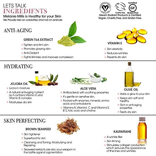 Melanie Mills Hollywood Gleam Body Radiance All In One Makeup, Moisturizer & Glow For Face & Body - Rose Gold, Mini 1 fl.oz.