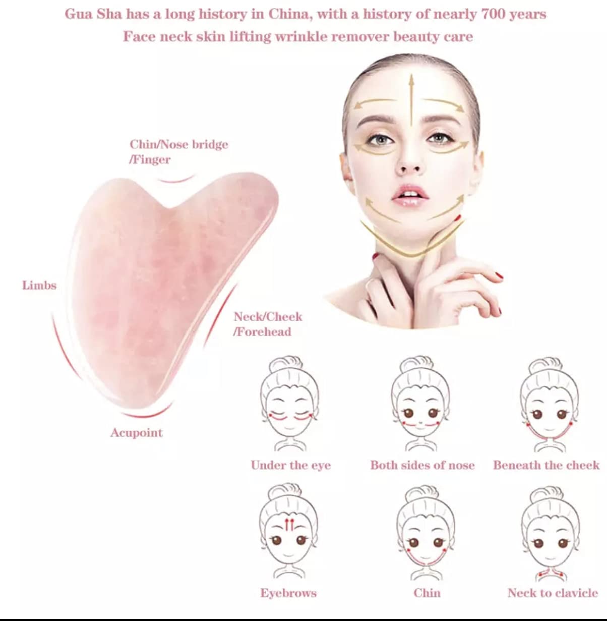 Face Roller Skin Care - Jade Roller Gua Sha Set, Rose Quartz Face Roller | Ultimate Facial Skin Care Products & Beauty Products Tools | Jade Facial Roller for Face and Eye Massager