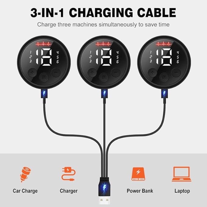 ABS Stimulator Workout Equipment, Ab Machine USB Rechargeable Gear for Abdomen/Arm/Leg, Strength Training Equipment for Men and Women