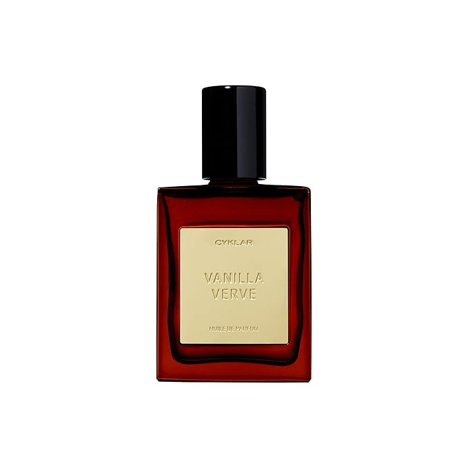 CYKLAR Perfume Oil Roll-On. Travel-Friendly Vanilla Verve Fragrance with Vanilla, Bergamot, and Amber Notes. Long-Lasting Essential Oil Parfum for Women and Men. 0.5 Fl Oz Scented Rollerball Bottle