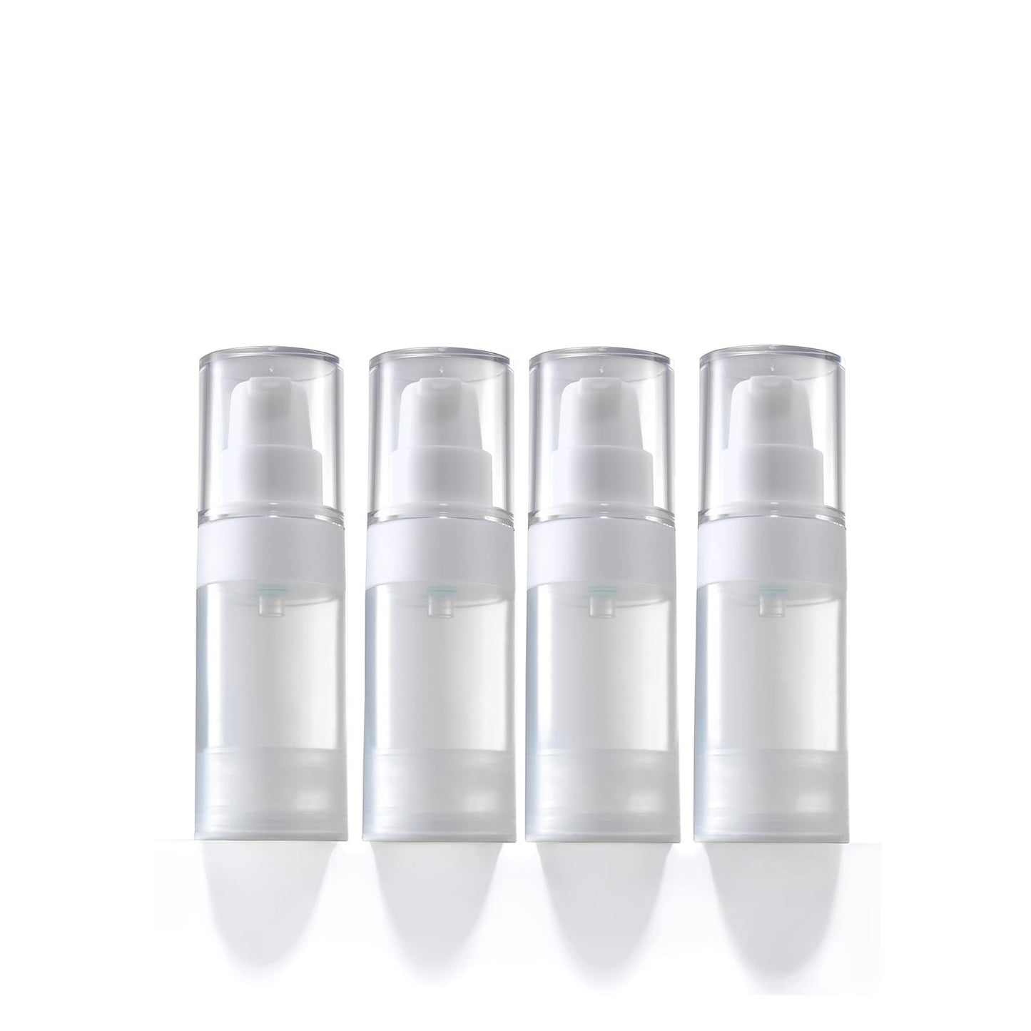 Airless Pump Bottles mini Travel Size Toiletry containers refillable Cosmetic containers Lotion Bottle with Pump TSA Approved(0.7oz/20ml 4 Pack)
