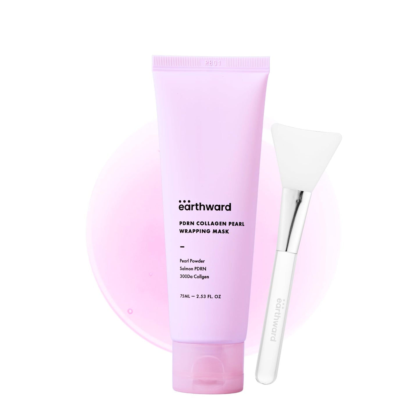 EARTHWARD Salmon DNA PDRN Collagen Pearl Mask | Hydrating Pink Glow Mask | for glass skin younger looking Korean Skincare 2.53 fl.oz