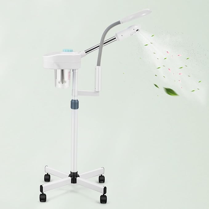 Artist hand Professional Facial Steamer for Face Home Facial Spa with 5X LED Magnifying Lamp Face Steamer Deep Pore Cleansing & Fast Heat Moisturizing Skin Care