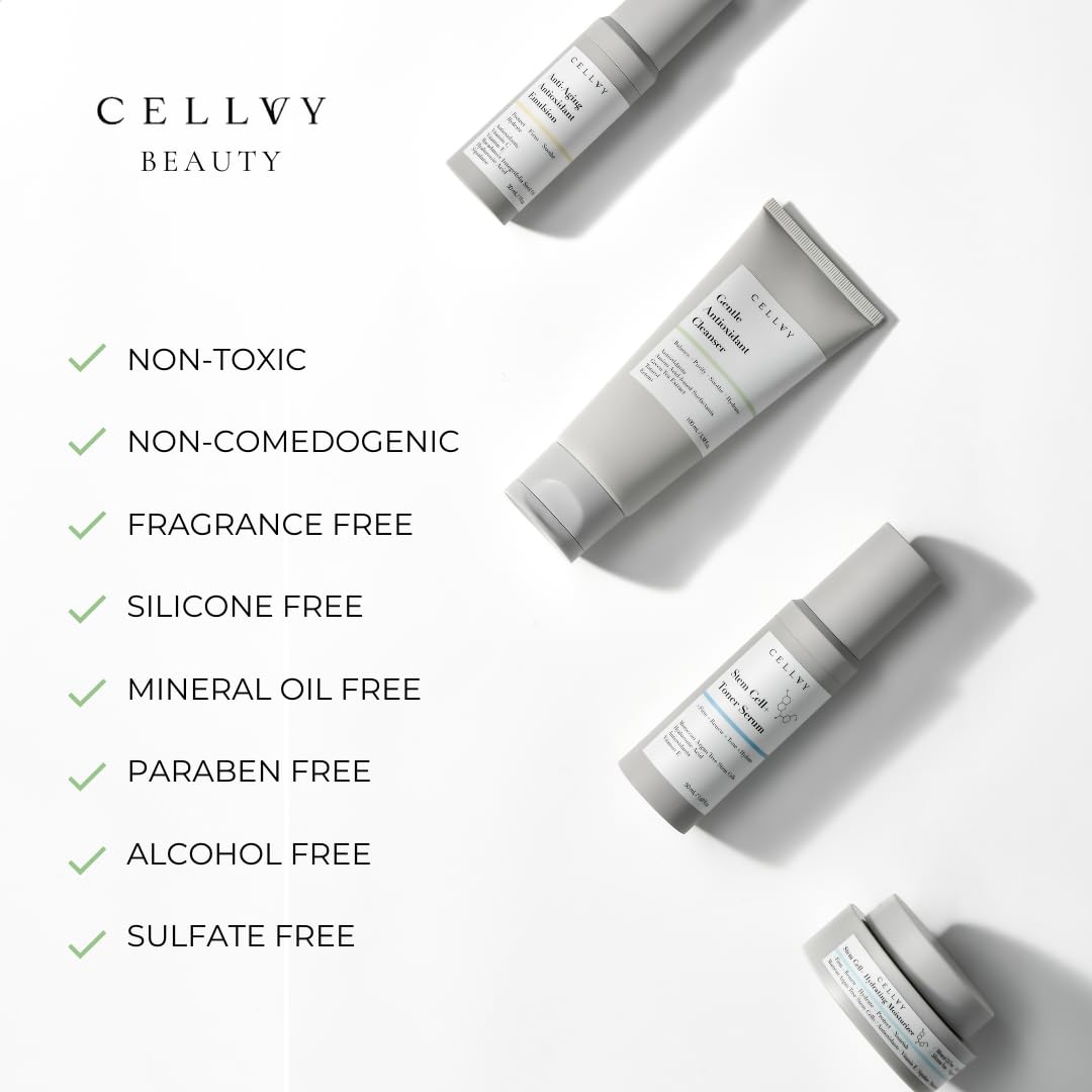 CELLVY Korean Stem Cell + Toner Serum w/Moroccan Argan Tree Stem Cells, Hyaluronic Acid & Antioxidants, Firming, Hydrating, Anti-Aging, Boosts Collagen Production, Cooling w/Aloe Vera