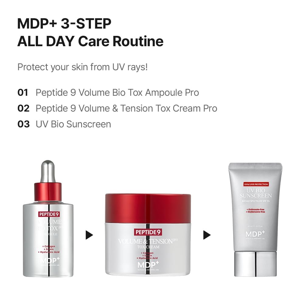 MDP+ Peptide 9 UV Bio Sunscreen | Korean Sunscreen SPF 50+ | Broad Spectrum UV Protection, Lightweight & Hydrating Formula