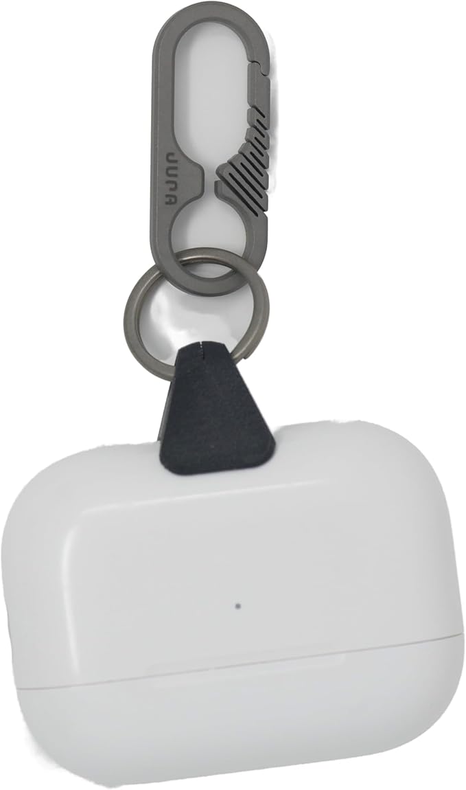 JURA Anchor for All Apple AirPods - Titanium Carabiner - Black Carbon Fiber Anchor -Lightning & USB-C