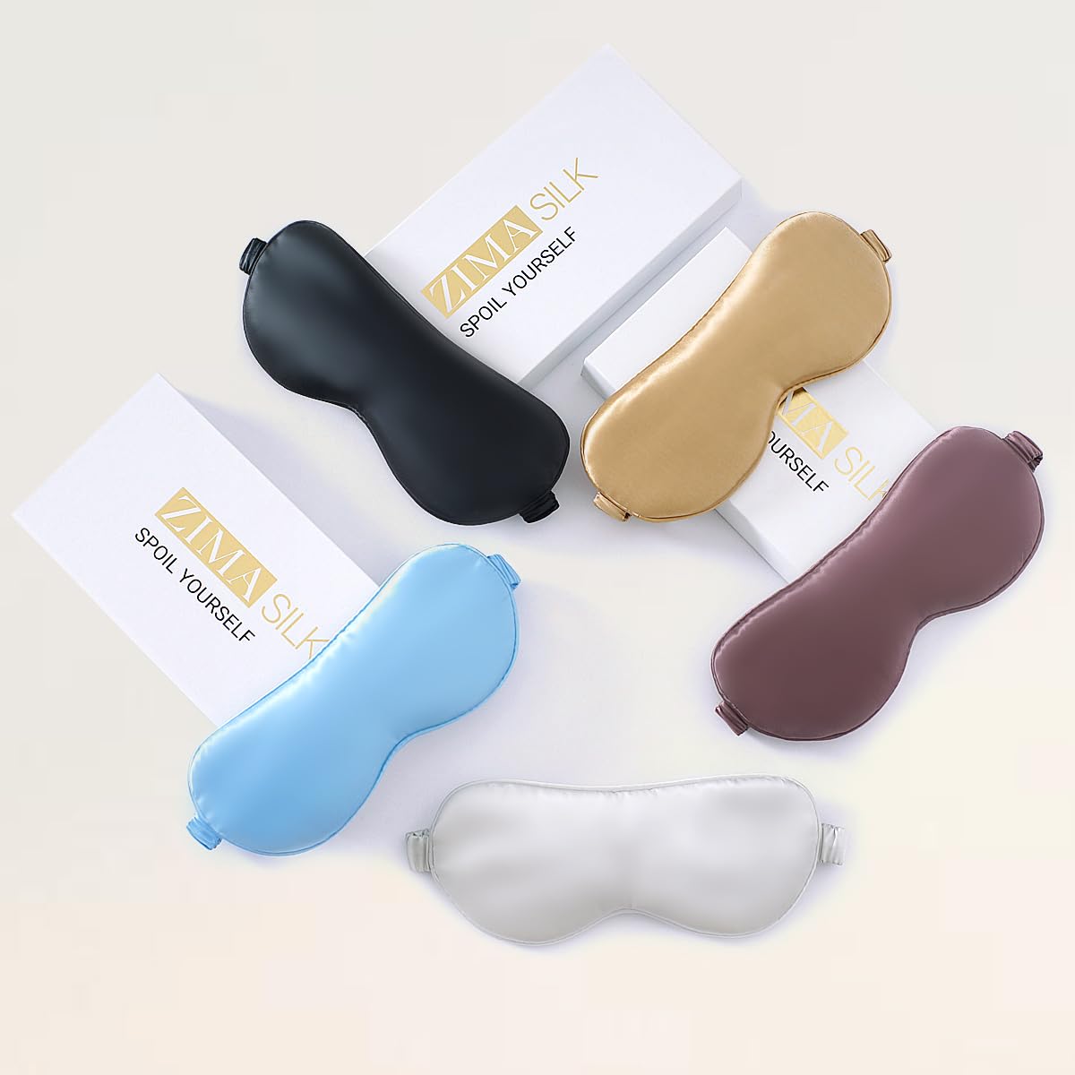 ZIMASILK Adjustable 100% 22 Momme Mulberry Silk Sleep Mask for Sleeping, Filled with Premium Mulberry Silk, Softest & Breathable Blackout Eye Sleeping Mask (Black)