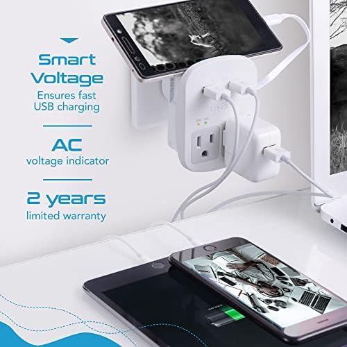 Ceptics Safest Travel Adapter Kit, Dual USB for iPhone, Chargers, Cell Phones, Laptop Perfect for Travelers - 3.6A with Qc. 3.0 Charge Faster