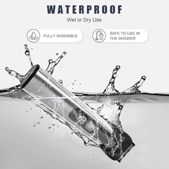 Beard Trimmer for Men – Stainless Steel Electric Razor & Shaver, Cordless Hair Clippers Grooming Kit, IPX7 Waterproof Nose Ear Face Body Trimmer, USB-C Rechargeable with Travel Lock, Gifts for Men