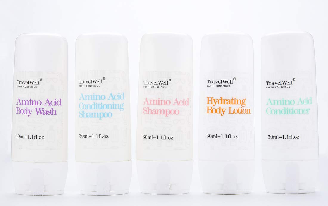 Travel Well Hotel Amenities 30ml Shampoo And Conditioner Set (25 Bottles) with Mini Soap Bars (25 Bars, 28g) - Travel Size Toiletry Kit
