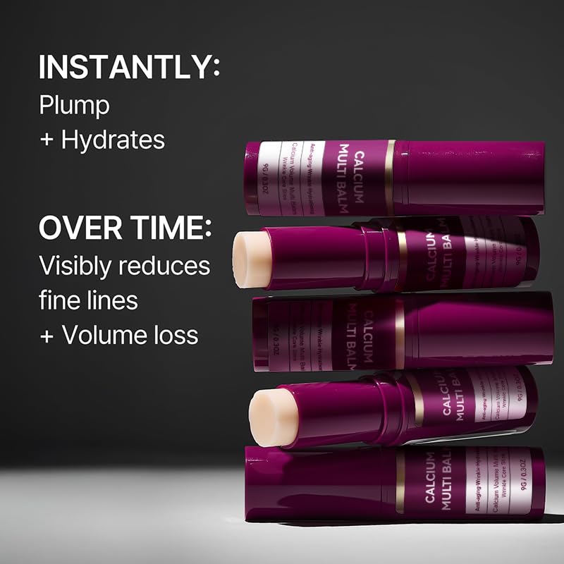Cemenrete Calcium Multi Balm, Calcium Volume Multi Balm, Wrinkle Core Stick, Korean Collagen Moisturing Stick, Anti-aging, Firming Skin, Suitable for Eyes, Face, Neck