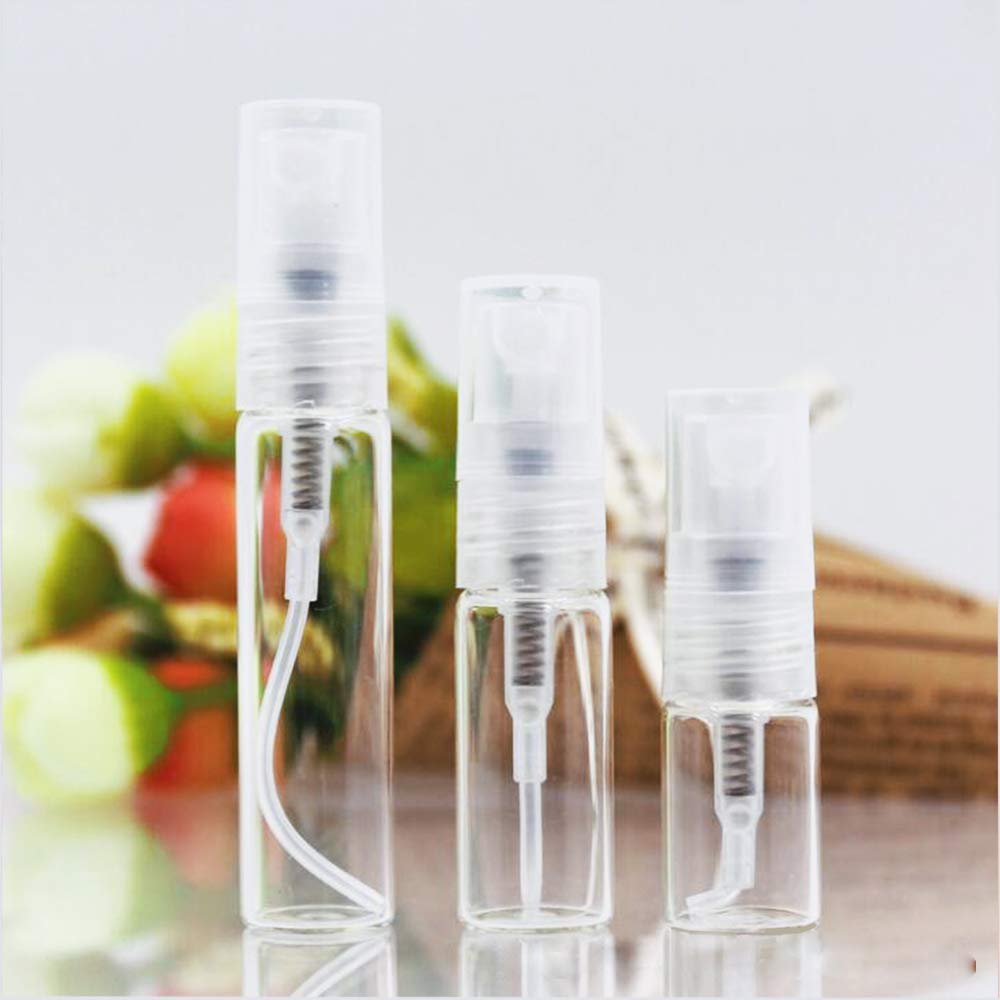 Mini Perfume Bottle 3ml 100pcs, Small Refillable Spray Bottle, Perfume Mouthwash Bottle for Cleaning, Travel, Essential Oils