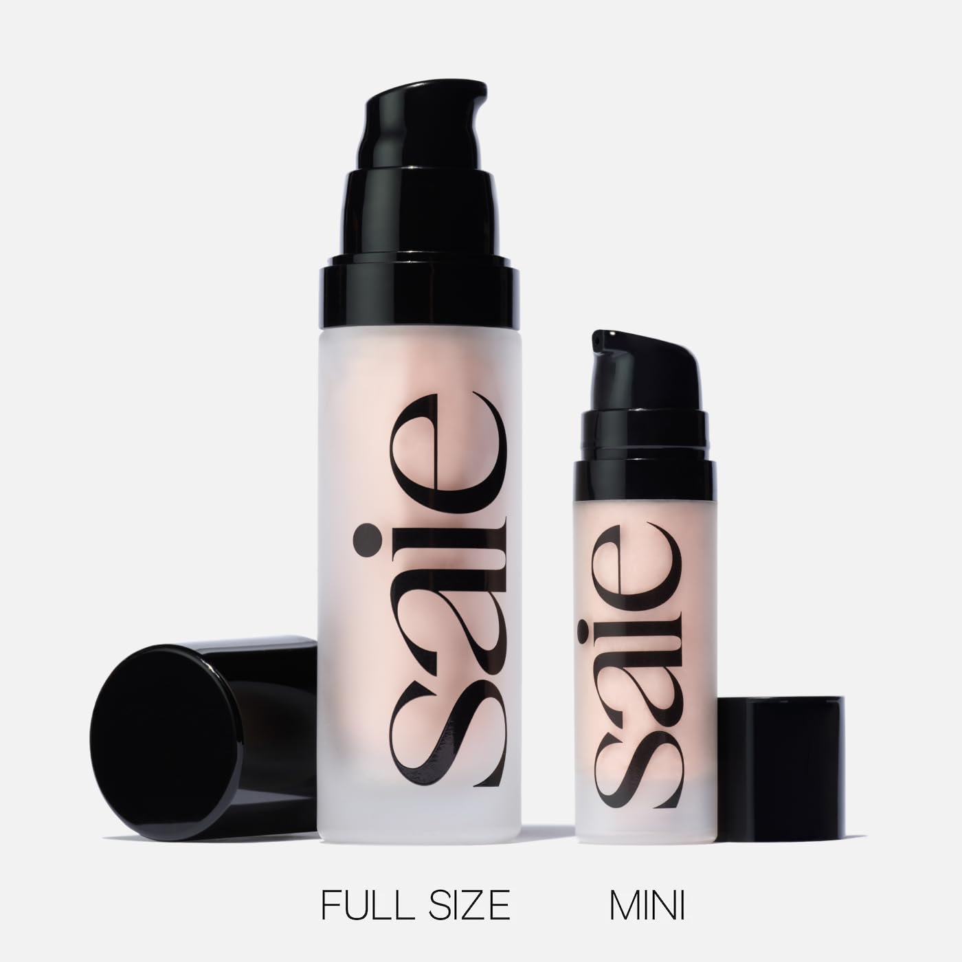 Saie Mini Glowy Super Gel - Hydrating Makeup Primer and Illuminating Glow Serum Enriched with Vitamin C and Squalane Oil - All-Over Liquid Highlighter Makeup for Instant Glass Skin - Roseglow (0.5 oz)