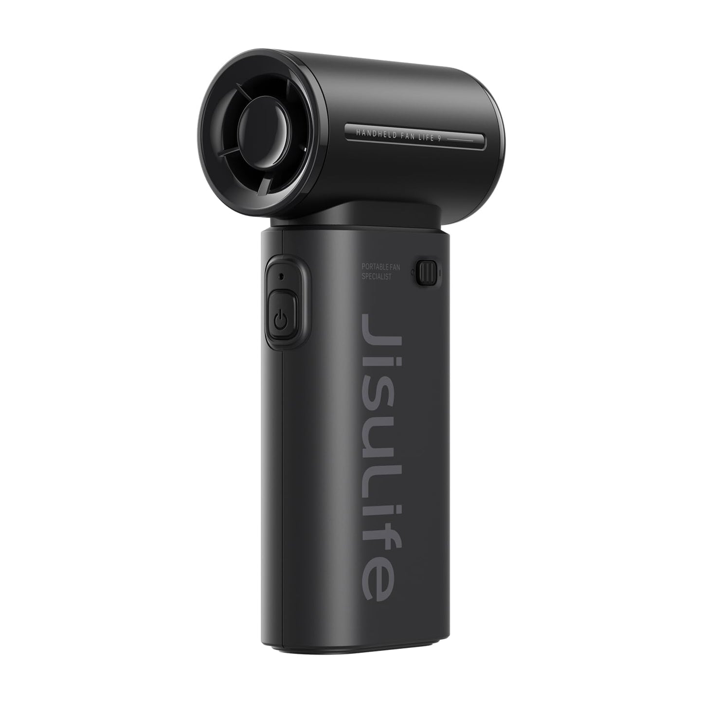 JISULIFE Portable Handheld Fan Life9, Turbo Power High Speed Air [18H Max Cooling Time], 5 Gear Wind, 5000mAh Rechargeable, Mini Pocket Design, Personal Fan for Travel Concerts Camping Makeup - Black