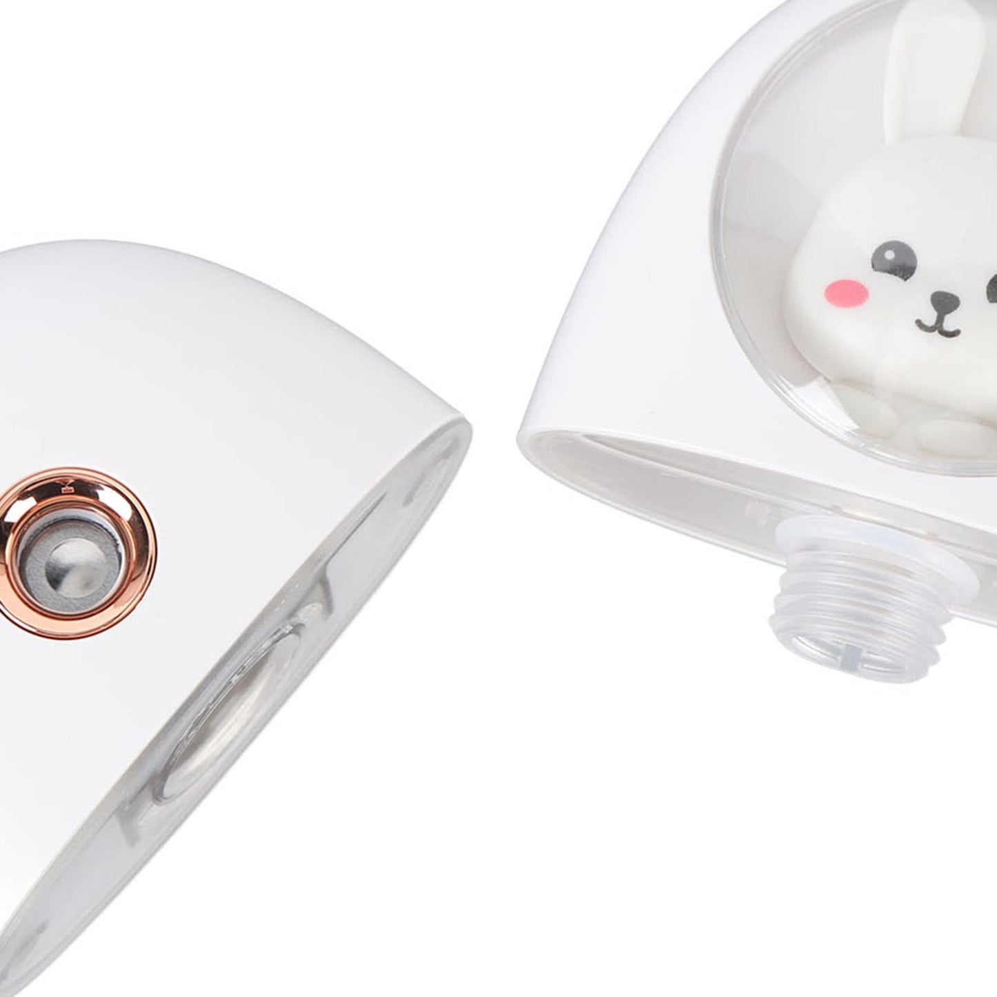 Facial Mister, 35ml Cute Animal Facial Mist Sprayer USB Rechargeable Mini Eye Face Humidifier Portable Facial Steamer for Travelling Face Daily Makeup Skin Care (White)