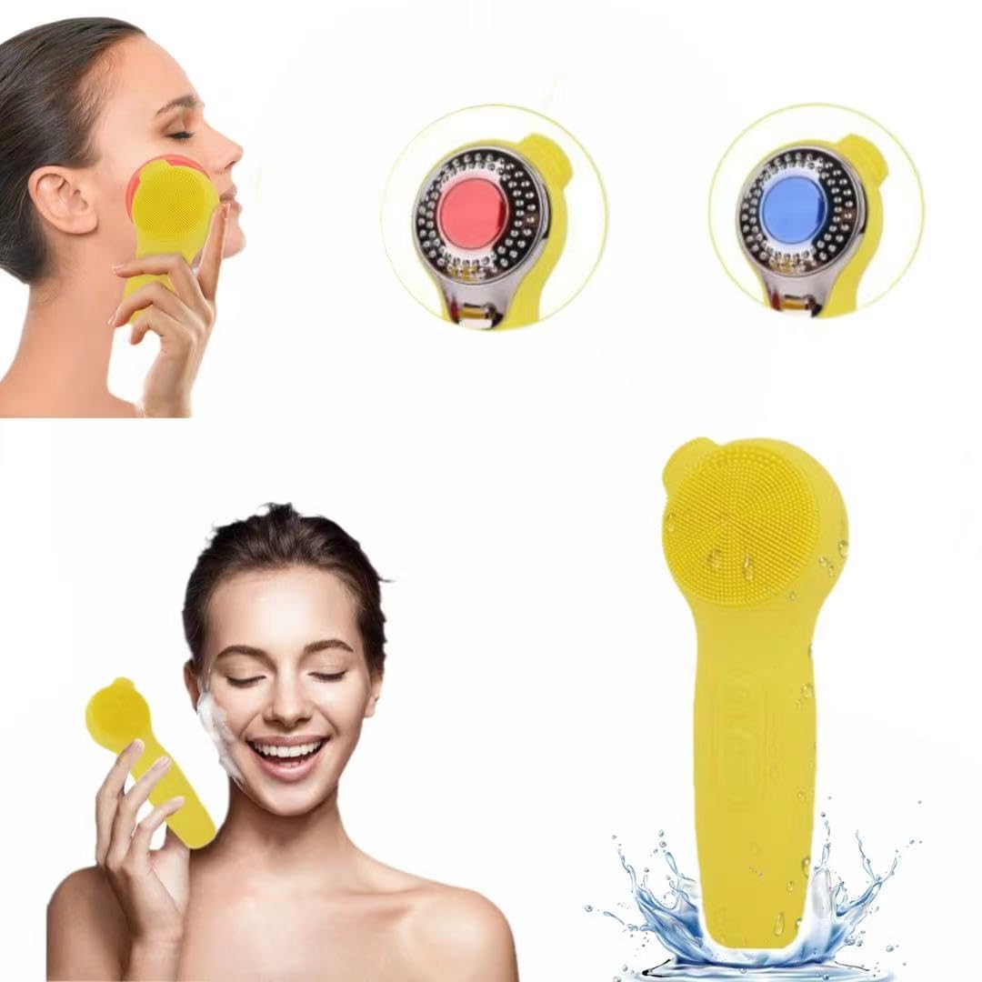 3 in 1 Electric Sonic Face Cleansing Brush, 5 Levels Deep Cleansing, IPX7 Waterproof, USB Rechargeable Silicone Face Scrubber, Vibrating Face Scrubber