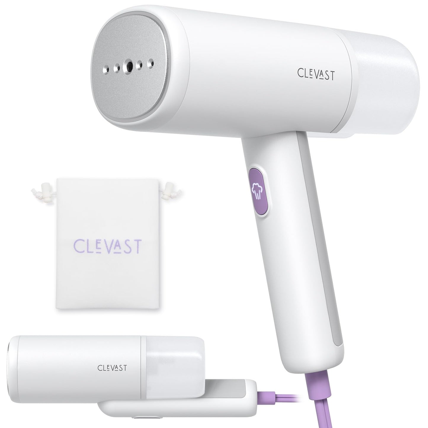 CLEVAST Travel Steamer for Clothes - Portable Handheld Garment Steamer for Clothing, Small Foldable Travel Size Fabric Wrinkle Remover, 30-Second Fast Heat Up, 1000W Powerful Steam Output, 120V Only