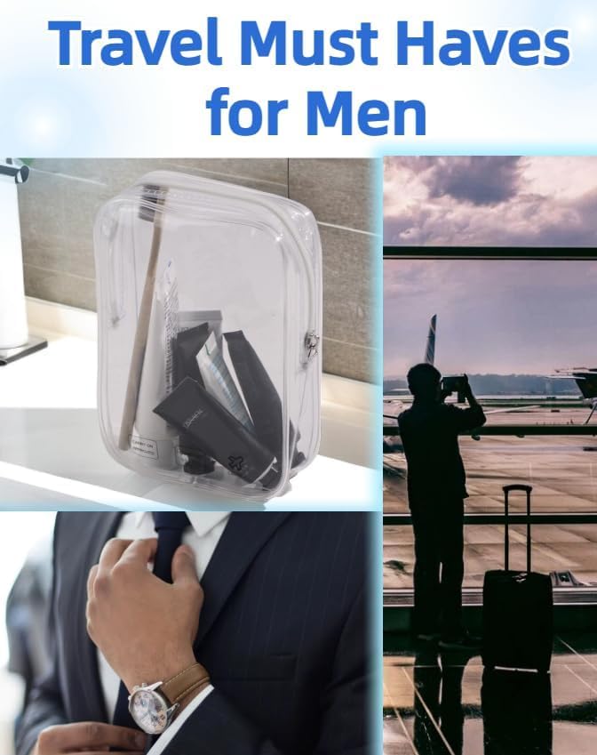 CALYGO Packing Cubes Quart Size Travel Bag Tsa Approved Clear Toiletry Bag Small European International Must Haves Long Flight Airplane Essentials (3, Pink, Pink,Clear)