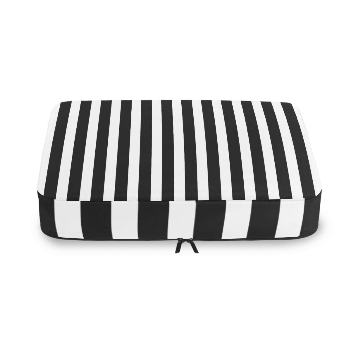 ALAZA 4 Set Packing Cubes for Travel Essentials Black White Stripes Suitcases Luggage Organizer Bags