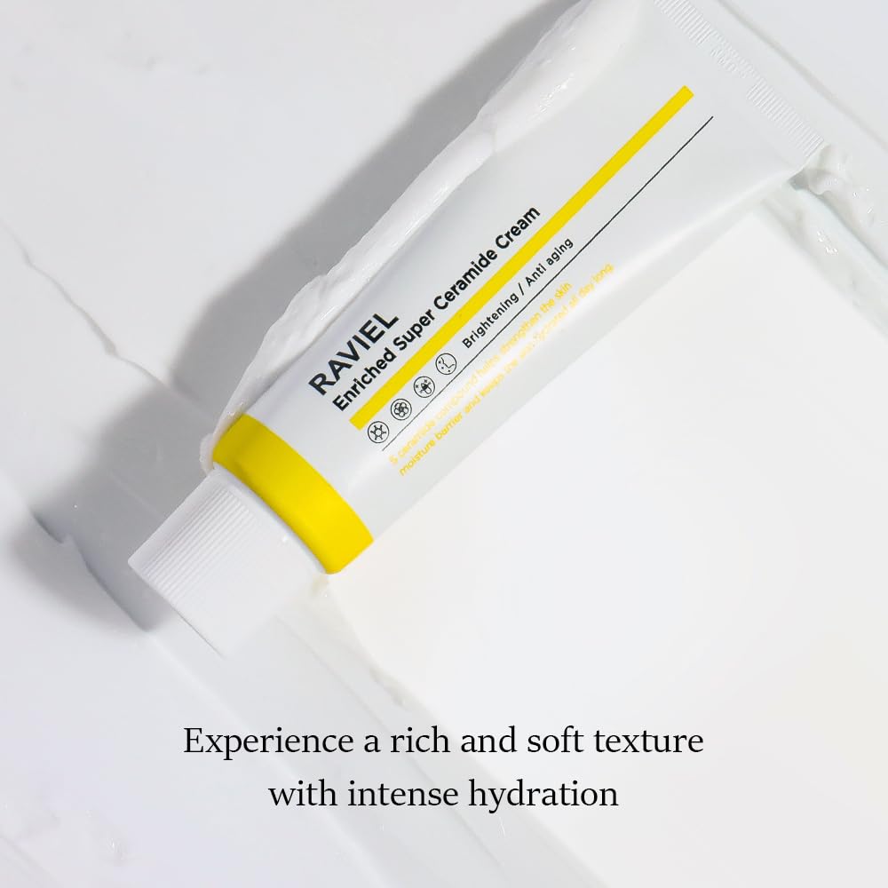 RAVIEL Enriched Super Ceramide Cream Radiance Boosting, Deep Hydration & Tone Enhancing Moisturizer with Niacinamide & Hyaluronic Acid for Dull, Uneven Skin, Korean Skincare, 50ml (1.69 fl oz)