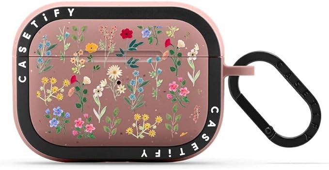 CASETiFY Bounce Airpods Pro (1st/2nd Gen) Case with Ring - Spring Botanicals - Matte Dusty Rose