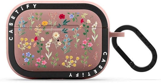 CASETiFY Bounce Airpods Pro (1st/2nd Gen) Case with Ring - Spring Botanicals - Matte Dusty Rose