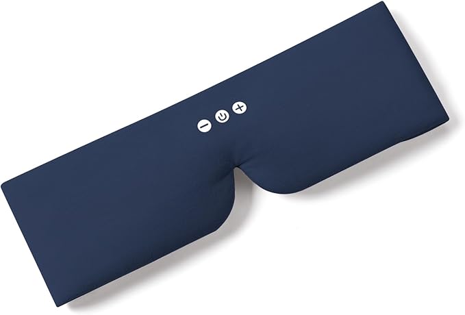ALASKA BEAR Sleep Headphone Eye Mask w/Thin Speakers, Comfortable Flat Earphones for Sound Therapy (Navy)