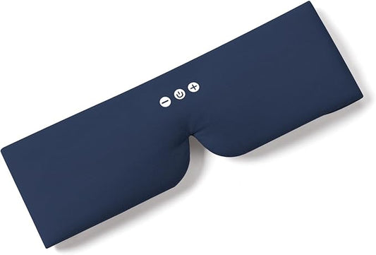 ALASKA BEAR Sleep Headphone Eye Mask w/Thin Speakers, Comfortable Flat Earphones for Sound Therapy (Navy)