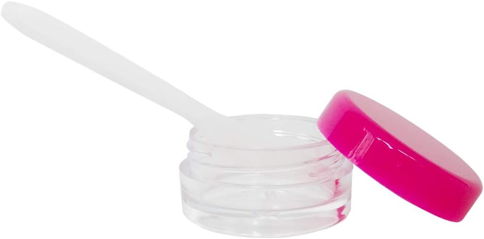 Wopanxye 50pcs 3 Gram Sample Containers with Lids, 3ml Mini Makeup Jars, 3g Empty Plastic Travel Cosmetic Pot Bottle for Eye-shadow, Powder, Salves, Beads, Mascara, Toner, Essence, Lip Scrubs Balms