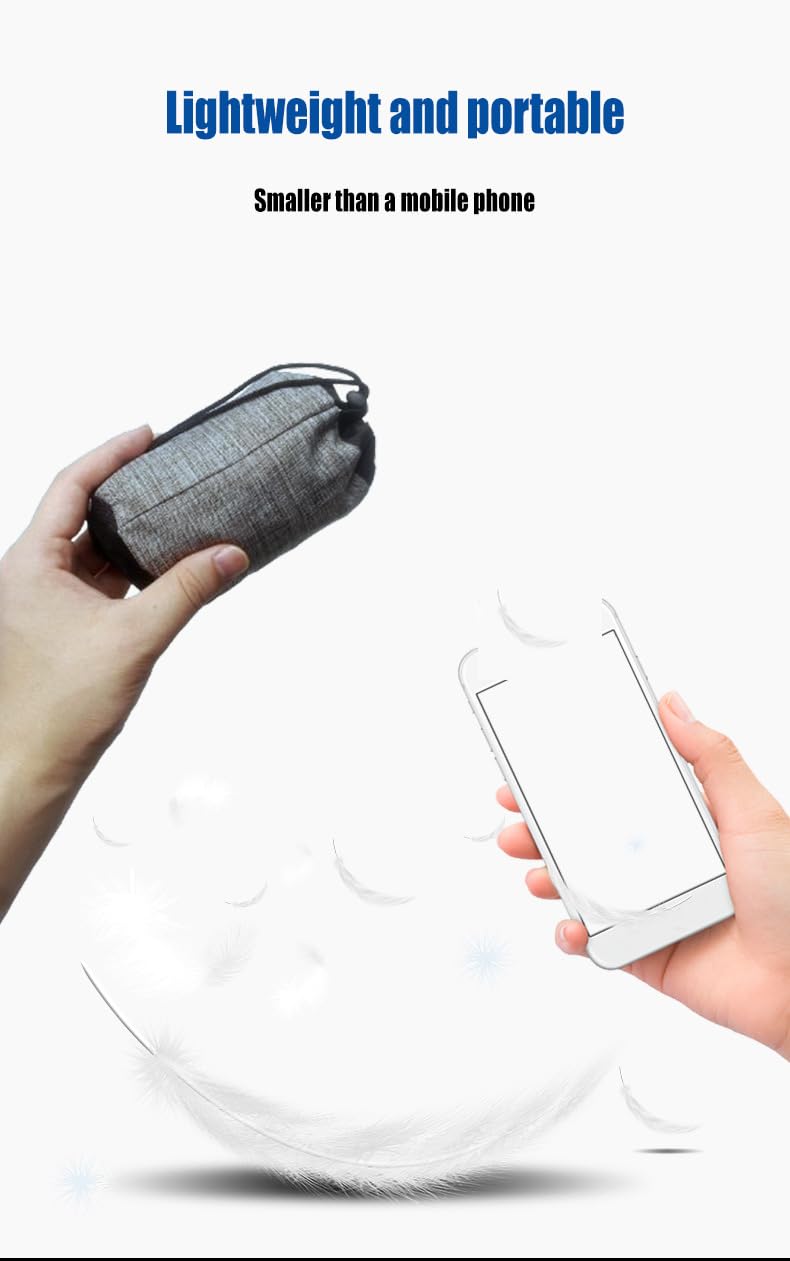 KVNTOOLS Camping Pillow-Compressible, Ultralight Inflatable,Compact, Comfortable, Ergonomic Inflating Pillows for Neck & Lumbar Support While Camp, Hiking(Grain Blue,with Anti Slip Straps)