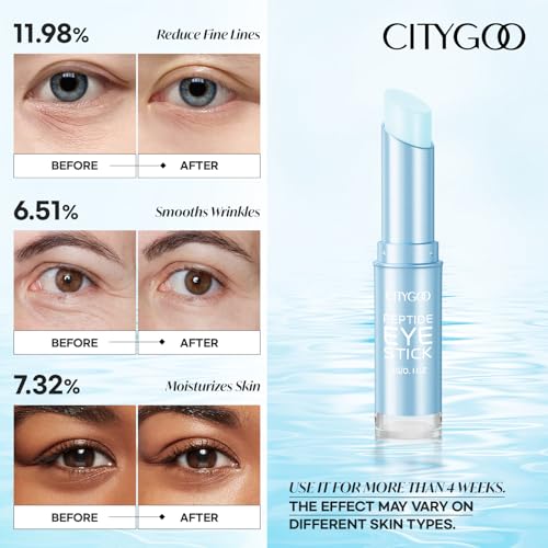 CITYGOO Retinol Eye Stick With Collagen, Hyaluronic Acid For Dark Circle, Under Eye Cream Anti Aging, For Puffiness and Bags Reduces Fine Lines (Peptide Moisturizing Eye Stick, 1pcs)