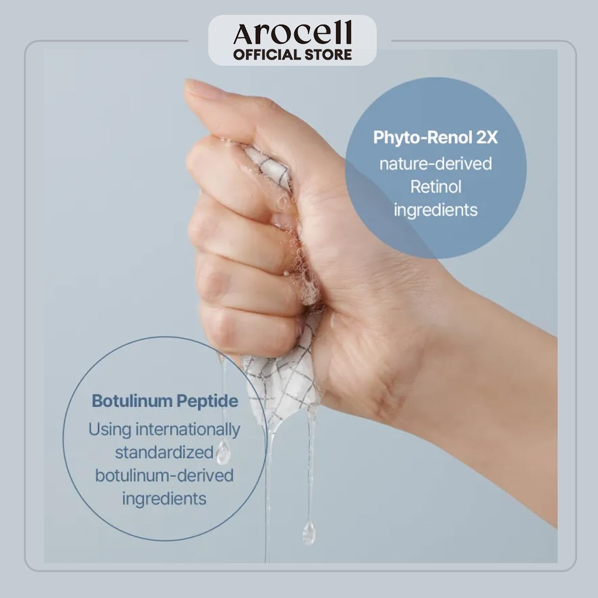 AROCELL Botulcare Graphene Face Mask 5 Sheets 25ml–Korean Skincare Collagen Peptide Sheet Mask for Firming, Elasticity, Hydrating, Moisturizing, Pore Care with High Adhesion Non-Drip Hydrogel Fit