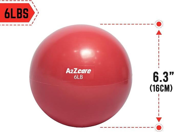 A2ZCARE Toning Ball - Weighted Toning Exercise Ball - Soft Weighted Medicine Ball for Pilates, Yoga, Physical Therapy and Fitness