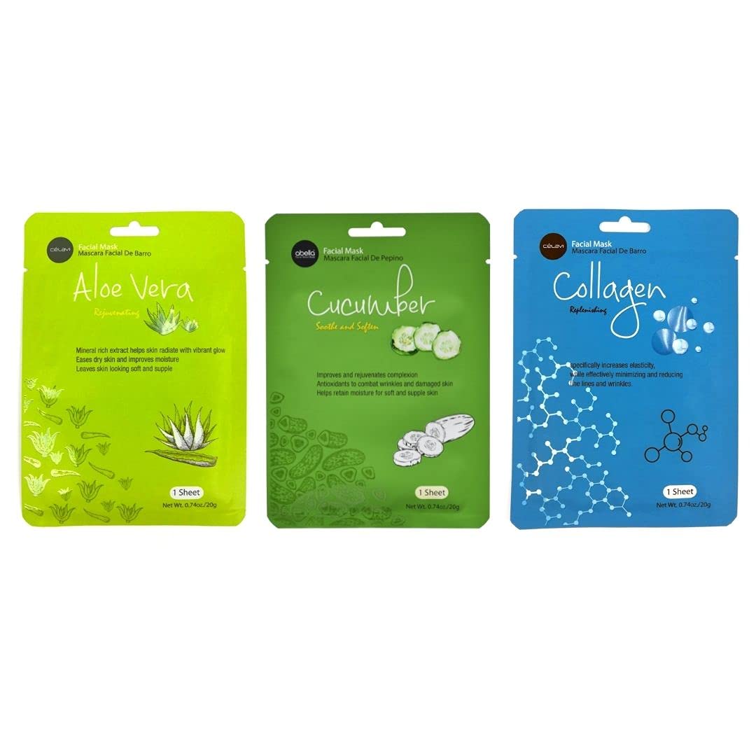 Celavi Essence Face Mask Paper Sheet Korea Skin Care Moisturizing 12 Pack Classic Facial Beauty