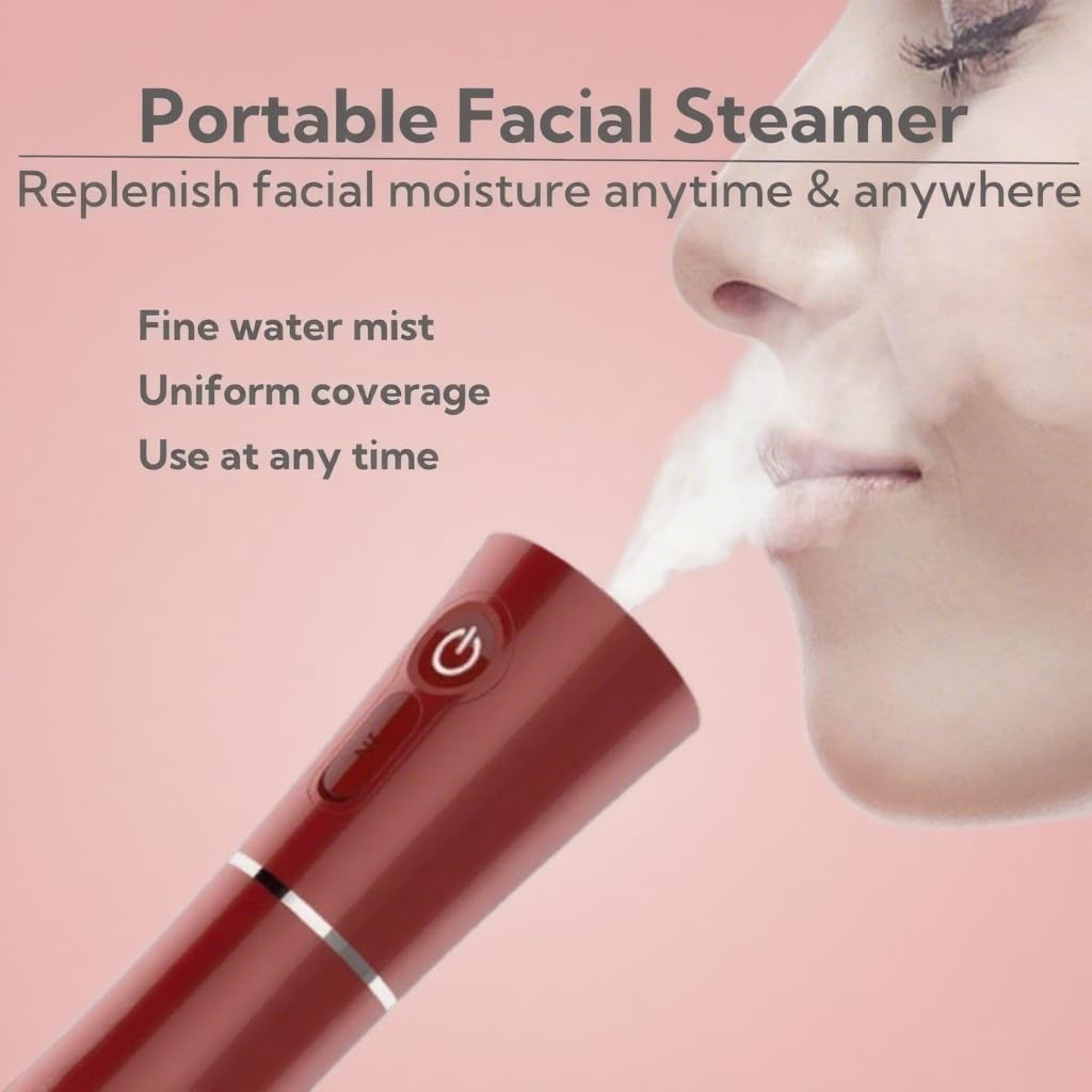 Portable Handheld Humidifier, Nano Spray Face Steamer, USB Rechargeable, Visual Water Tank, Mist Hydrating Humidication for Eyelash Extensions, Skin Care, Daily Makeup Facial Mister