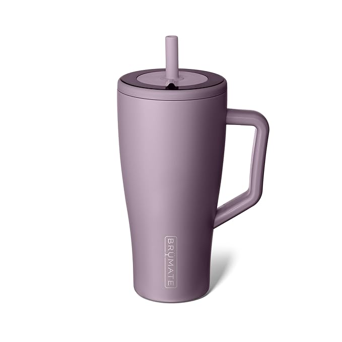 BrüMate Era 30 oz Tumbler with Handle and Straw | 100% Leakproof Insulated Tumbler with Lid and Flexible SoftSip Straw | Made of Stainless Steel | Cup Holder Friendly Base | 30oz (Lilac Dusk)