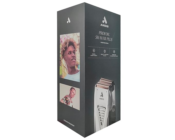 Andis TS-2 17255 Pro Foil Lithium Titanium Foil Shaver, Cord/Cordless, Smooth Shaving Cordless Shaver with Charger, Black