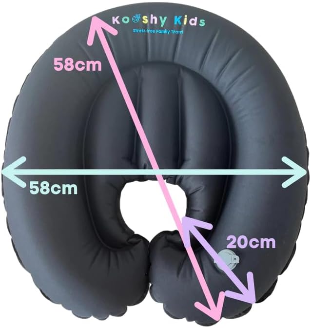 Premium Kooshy Kloud - Hand-Pumped Travel Pillow Nest - Inflatable Travel Pillow - Infant Kids Travel Cuddle Bed - Adult Back Support - Sleep on Planes - Approved All Airlines
