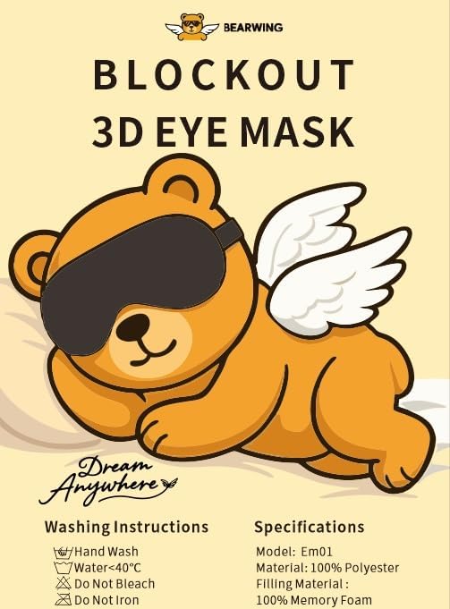 Premium Ultra-Light Sleep Mask, Only 0.73oz, 100% Light Blocking, Comfortable 3D Contoured Memory Foam, Lash Extension Eye Masks for Sleep, Travel, Office, for Men Women Side Sleeper, Black